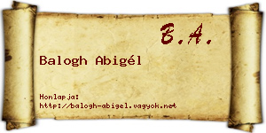 Balogh Abigél névjegykártya