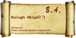Balogh Abigél névjegykártya